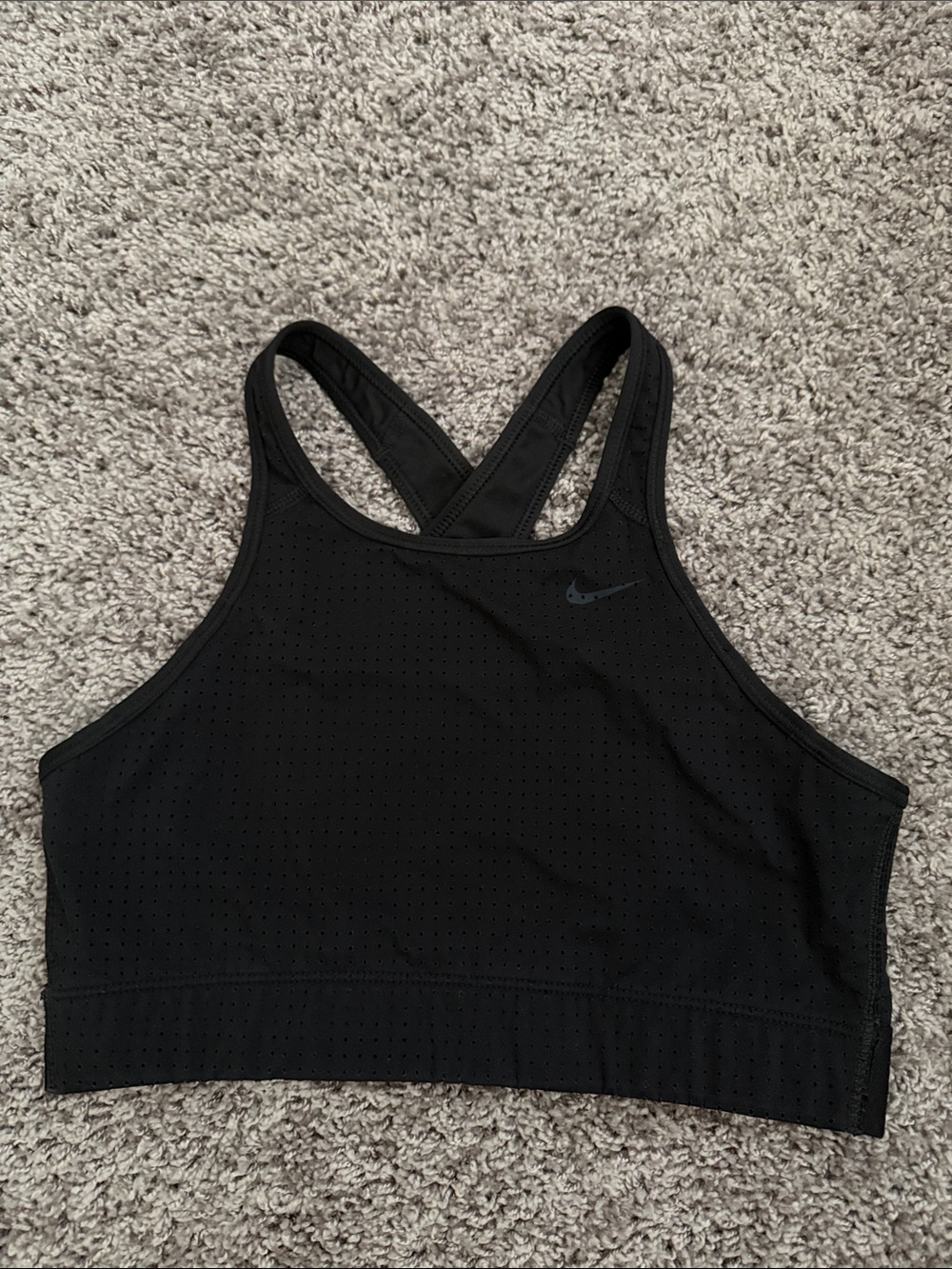 Nike Black High-Neck Perforated Sports Bra